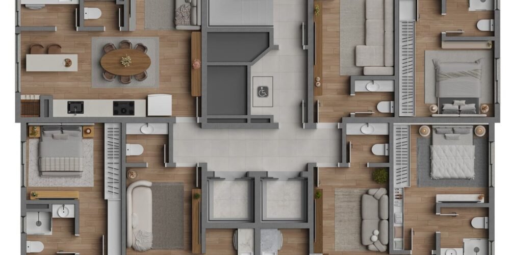 Planta Tipo 1 do Grace Bay Residence