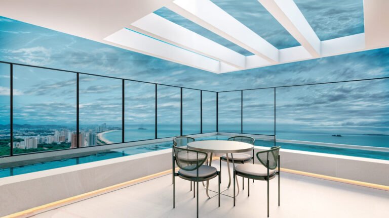 Área da Piscina com Vista Panorâmica do Sky Rooftop